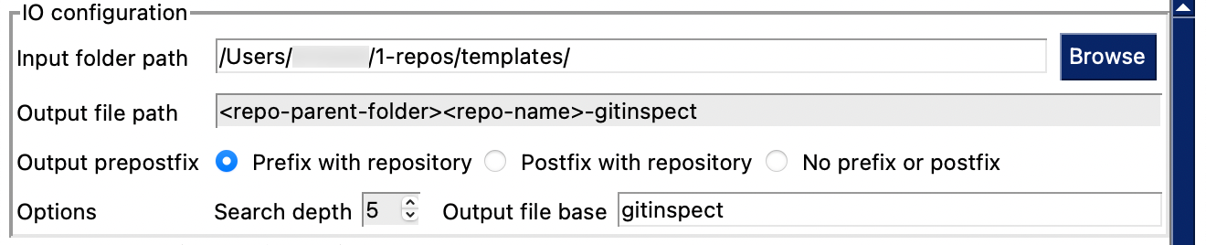 Folder selection in the GUI
